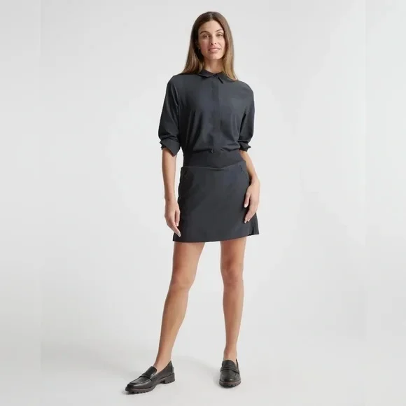 NWOT‎ Quince Performance Tech Skort Black Size Large Built-In Shorts Zip Pockets - Picture 2 of 9